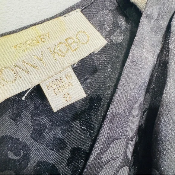Torn by Ronny Kobo Astrid Ruched Zebra PrintSatin Jacquard NEW